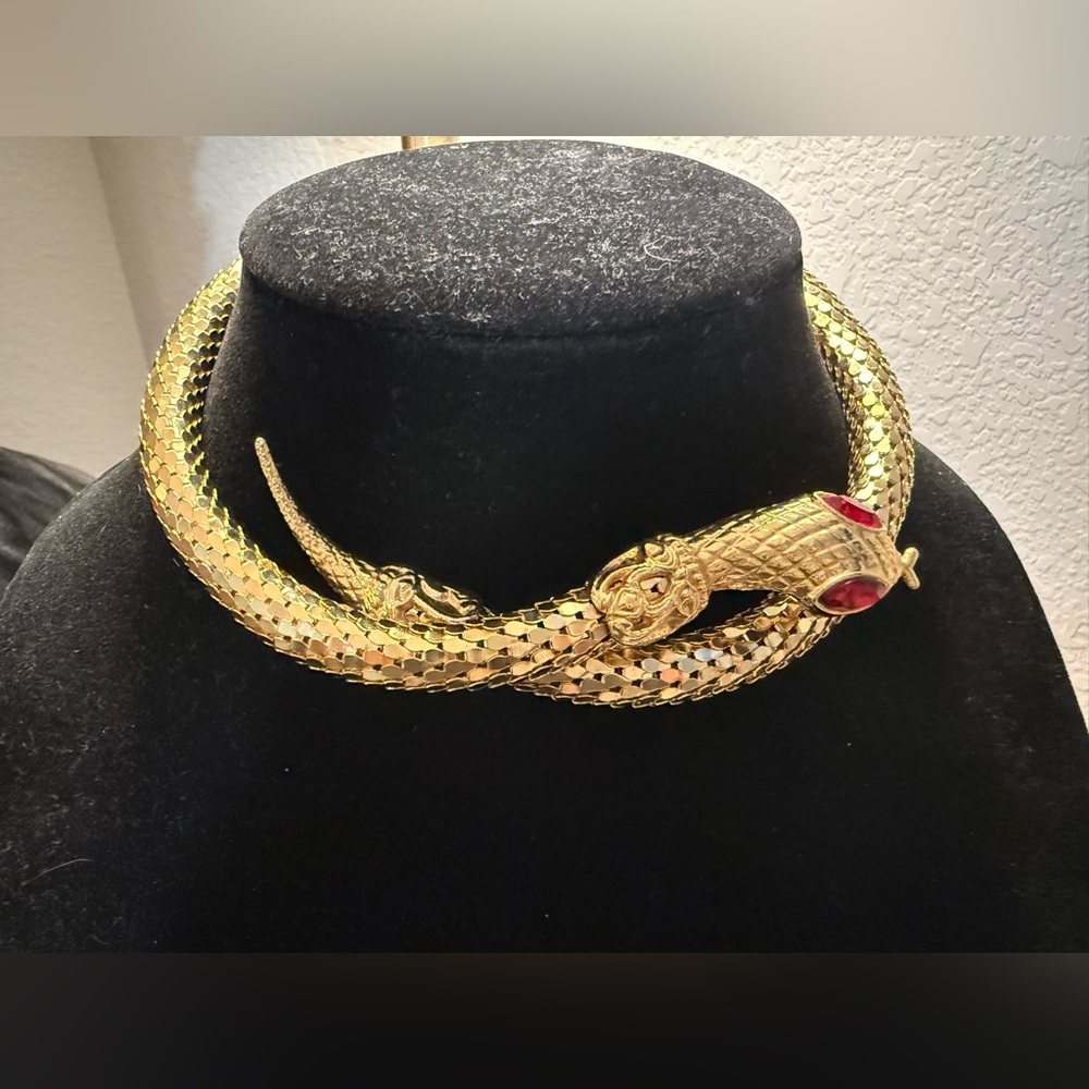 Gold Snake Choker Necklace - Picture 4 of 4